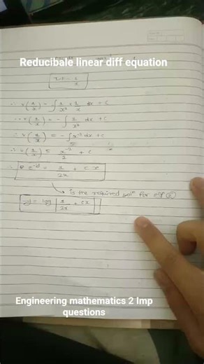 Engineering mathematics 2 Reducibale linear diff Assignment 3 imp questions