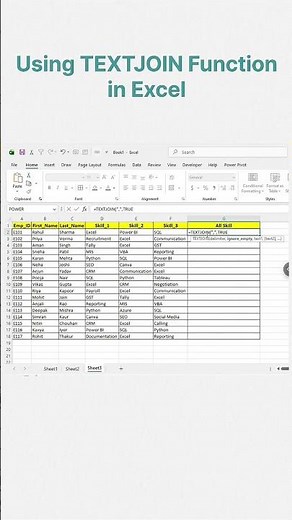 TEXTJOIN Formula in Excel 🔥 #Excel #DataAnalytics