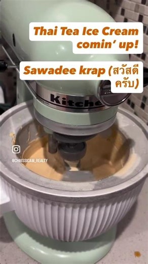 Making some Thai Tea Ice Cream with my KitchenAid Ice Cream Maker Attachment