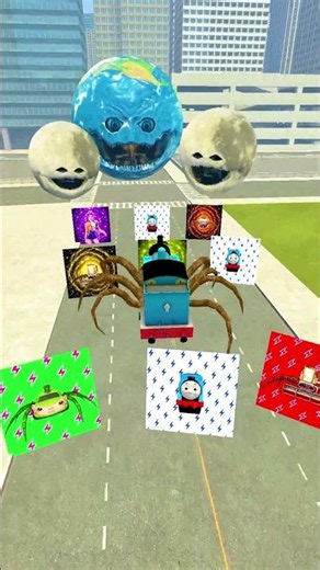 All Size Thomas The Tank Engine vs Earth Moon Wake Up Team 2d 3d Meme Big City #shorts #gmod
