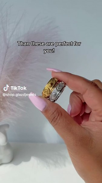 Stylish Waterproof Spin Rings for Anxiety and Stress Relief