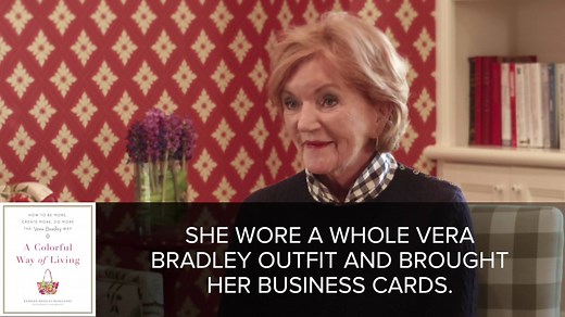 We love this story our co-founder tells about her mother, Vera Bradley, a tenacious saleswoman and constant advocate for the brand. Thank your mom for her best assets here: http://bit.ly/2q0ZsyI Hear more stories about Vera Bradley's life in A Colorful Way of Living, now at a new special price: http://bit.ly/2q3yHYg | Vera Bradley