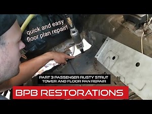 90 foxbody Mustang rotten rusty strut tower, frame rail, floor pan and firewall repair part 3
