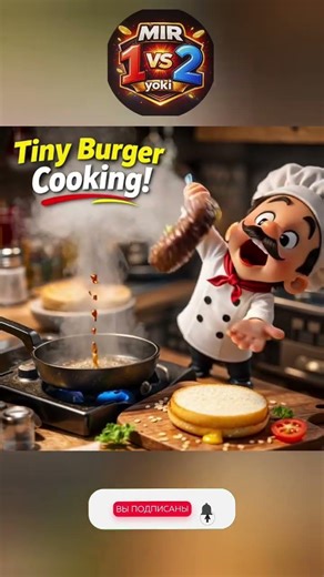 Tiny Burger Cooking 🍔 | Mini Chef Makes a Delicious Burger!#shorts