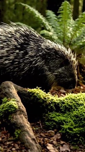 Forest Porcupine Walking Calmly 🌿🦔 | Sharp Quills #Shorts #WildlifeShorts #NatureShorts #animals