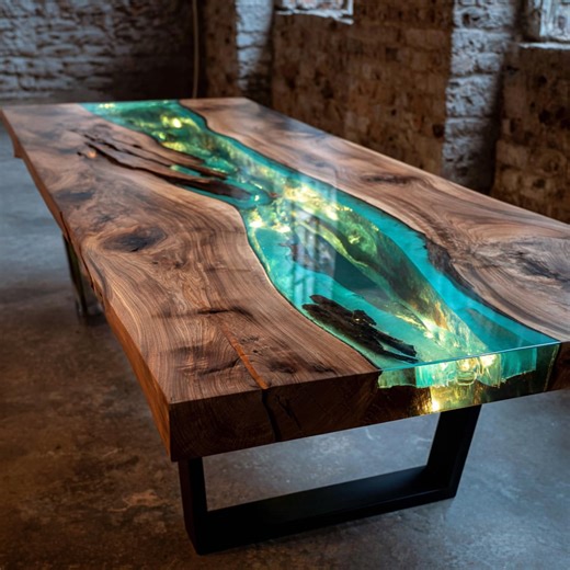 Rustic Wooden Table, Dining Table, Kitchen Table, Wood Table, Farmhouse Table, Handmade Rustic Table, Solid Wood Dining Table, Modern Epoxy