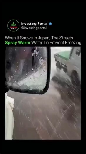Investing | Entrepreneurship on Instagram: "Snow doesn’t stand a chance on Japan’s streets. ❄️🚦 In parts of Japan, roadways are equipped with built-in sprinklers that spray warm groundwater whenever it snows. This system prevents ice from forming, keeping streets safe and drivable even in harsh winters. Love Technology? Follow @investingportal 🌟 Media: @Jesseedeal #technology #japan #engineering #innovation #wealth"