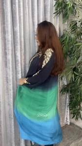 Who missed this Beautiful & Gorgeous shaded hand karchupi work kaftan..!!??🖤💚💙 | Biba'z