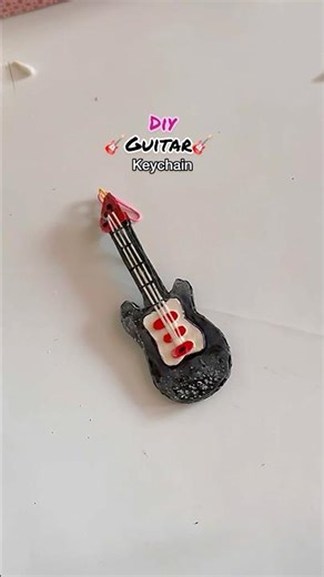 Mini 🎵Guitar 🎸Keychain ✨ #diy #craft #shorts #ytshorts