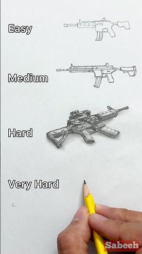 How to Draw a Gun 😎 PUBG M416 Assault Rifle #art #drawing #sketch #shorts #viral #trending #pubg