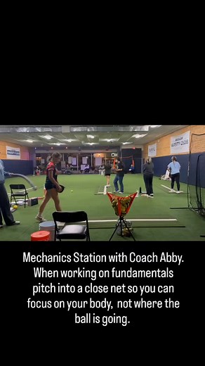 Mechanics Station with Coach Abby. When working on fundamentals pitch into a close net so you can focus on your body, not where the ball is going. | Practice Pro | Facebook