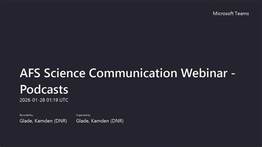 SciComm Webinar on Podcasts