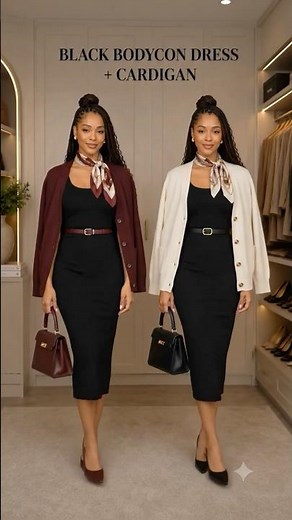 Fashion Secret #15✨| 7 Ways to Style One Black Bodycon Dress