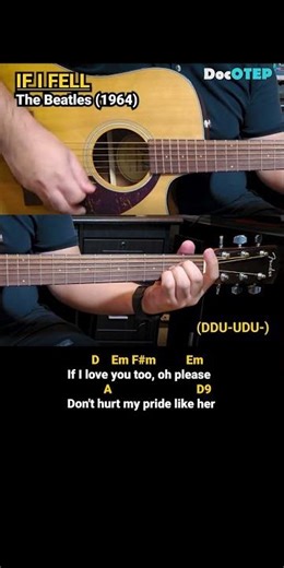 If I Fell - The Beatles (1964) Easy Guitar Chords Tutorial with Lyrics Part 2 SHORTS REELS