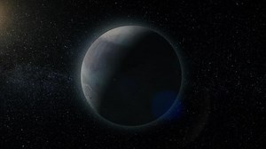 Little planet in deep space. Planet Mercury. Incredibly beautiful space