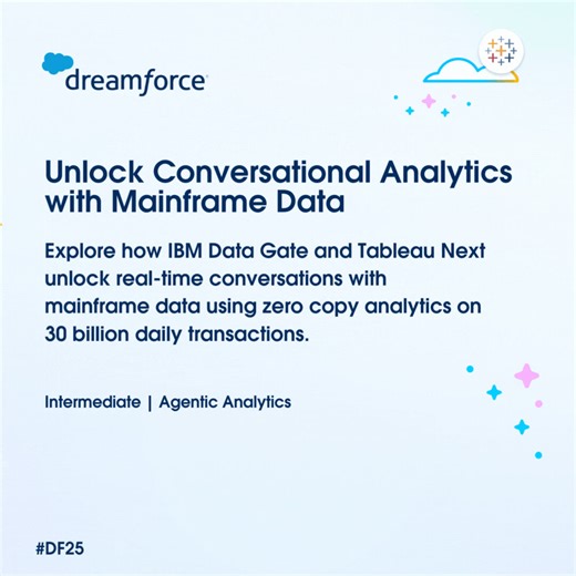 Go from data to decisions faster with Tableau at Dreamforce #DF25. ➡️ Get hands on with Tableau Next ➡️ Discover how to transform your business into an Agentic Enterprise with decision intelligence ➡️ Connect with the #DataFam and learn from the best Explore 50 sessions: tabsoft.co/46khHmh | Tableau Software