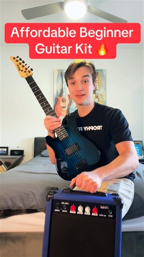 Dave - Beginner Guitar Teacher on Instagram: "Sponsored by @temu 🎸 This LyxPro electric guitar kit is a great choice for beginners, especially kids or younger players. The 3/4 size makes it comfortable to play, and it comes with everything you need to get started — guitar, amp, tuner, cable, strap, picks, and a gig bag. Such an easy way to start playing without overthinking it. → Click the link https://app.temu.com/k/puvnouw1cam or search code: kcu3755 on the TEMU App to get it now! @temu #temu