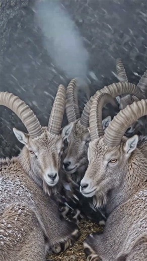 Where do Mountain Goats go during a Blizzard? 🌨️|4K Cinematic Nature | Healing Wild