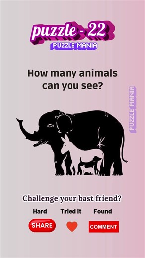 Puzzle 22: 🧐 #spot at least 1 animals that others can't find.#detective #observation puzzle #comment