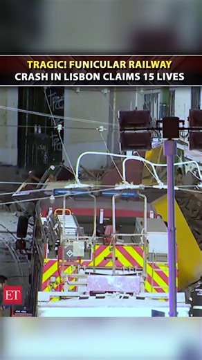 Devastating visuals from #Lisbon, funicular #railway #crash claims 15 lives | https://tinyurl.com/2yxnuqpu | The Economic Times