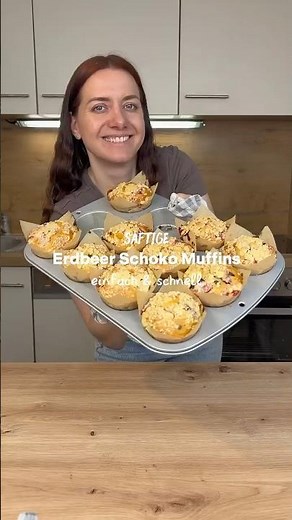 Strawberry Chocolate Muffins with Sprinkles