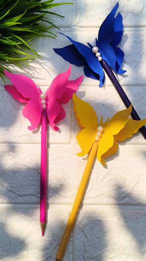 DIY Butterfly Pen Decoration 🦋✨