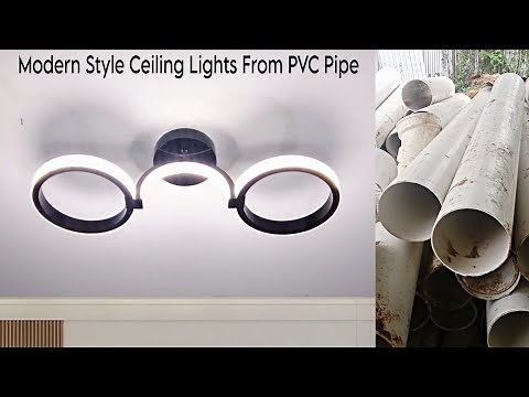 Make a Round Modern Style LED Ceiling Light from PVC Pipe | Modern Lighting Ideas