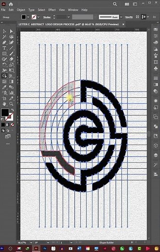Logo Design Process With Grids | C Abstract Logo Design #logo #logodesign #logodesigntutorial