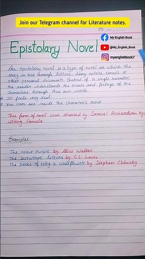 Epistolary novel in English Literature | What is Epistolary Novel #novel #drama #englishliterature