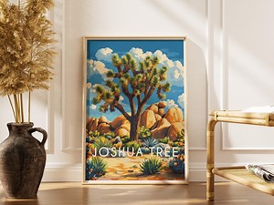 Joshua Tree Nationalpark Druck | Vintage USA Reiseplakat - Etsy.de