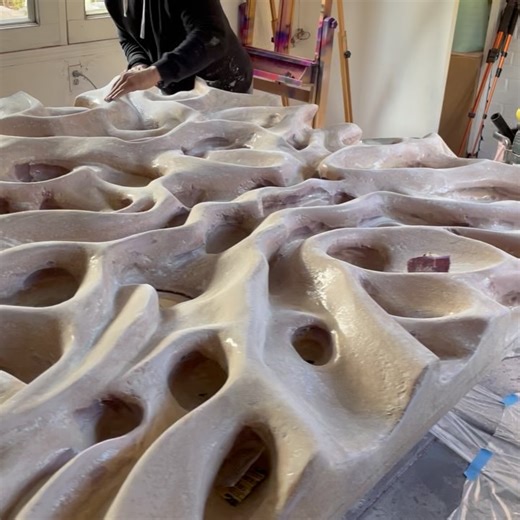 Nicholas Hernandez on Instagram: "‘Biomorphic’ is a structure that feels suspended between coral reef and a deep sea terrain. The ombré of electric green to ocean blue creates a sense of depth and motion. as if it’s breathing."