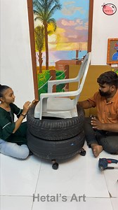4.6M views · 45K reactions | Old plastic chair & tyre sofa making #tyre #sofa #old #oldchair | Hetal's Art | Facebook