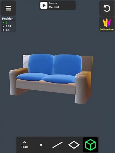 Learn the basics of 3D modeling app: Sofa