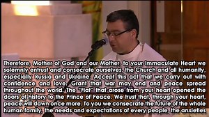 Act of Consecration to the Immaculate Heart of Mary for Russia and Ukraine O Mary, Mother of God and our Mother, in this time of trial we turn to you. As our Mother, you love us and know us: no concern of our hearts is hidden from you. Mother of mercy, how often we have experienced your watchful care and your peaceful presence! You never cease to guide us to Jesus, the Prince of Peace. Yet we have strayed from that path of peace. We have forgotten the lesson learned from the tragedies of the las