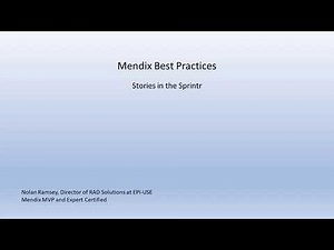 Mendix Best Practice - Stories in the Sprintr