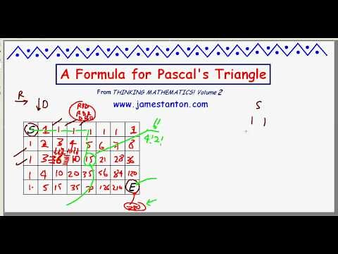 A Formula for Pascal's Triangle (TANTON Mathematics)
