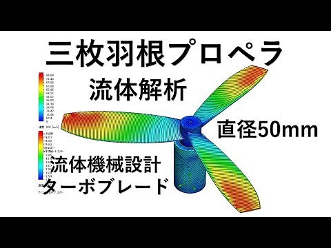 三枚羽根プロペラの流体解析