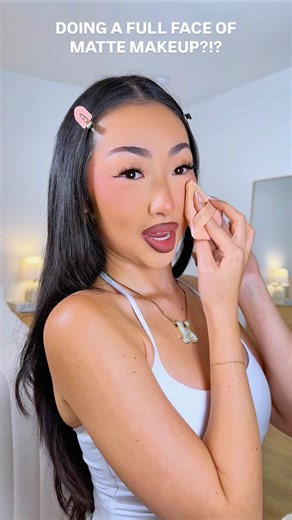 Kelly on Instagram: "allegedly matte makeup is supposed to look better than glowy makeup? 🤨 what do we think about this look guys? 👀 are we team MATTE or team GLOWY? #makeuptutorial #makeupchallenge #makeuproutine #explore #makeuphacks"