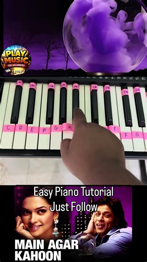 Main Agar Kahoon Piano Tutoria| Easy Piano for Beginners #playmusicforbeginner #shorts #shortsmusic
