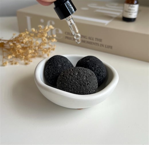 Lava Stone Diffuser | Essential Oil Passive Diffuser Set | Handmade Minimalist Irregular Bowl - Etsy