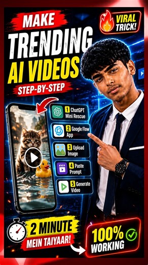 How to Make Viral AI Videos FREE 🤯 | ChatGPT + Google Flow Tutorial #shorts