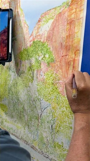 How I Paint Faster Using Multiple Pre‑Filled Brushes Loaded With Watercolor