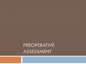 Preoperative assessment