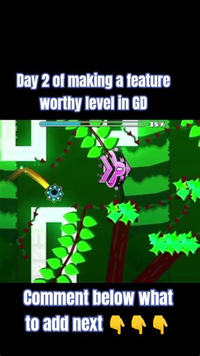 Day 2 of making a feature worthy level in GD . comment below what to add next. #gd #geometrydash