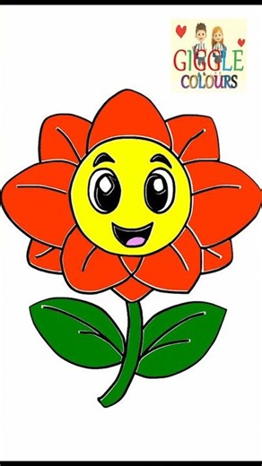 Learn to Draw Sunflower - Cartoon - Drawing and Coloring Tutorial for Kids