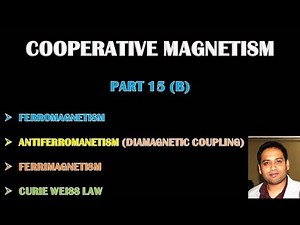 PART 15(B): COOPERATIVE MAGNETISM (CURIE WEISS LAW)