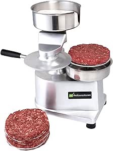 Restaurantware Hi Tek 4 Inch Commercial Burger Press 1 Heavy-Duty Burger Machine - Includes 500 Patty Papers Forms 1/4 Pound Patties Stainless Steel Hamburger Press Patty Maker