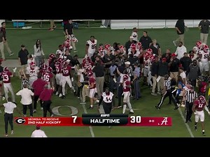 Georgia vs. Alabama gets HEATED, teams separated before halftime 👀 | ESPN College Football