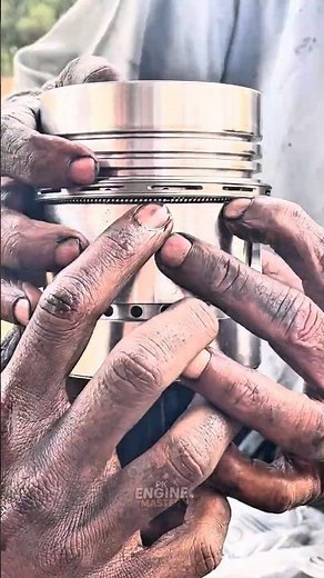 Old School Mechanic Installing Piston Rings Perfectly #shorts #mechanic #viralshort