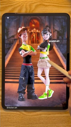 Mavis and Johnny’s transformation #hoteltransylvania #art #digitalart #shorts